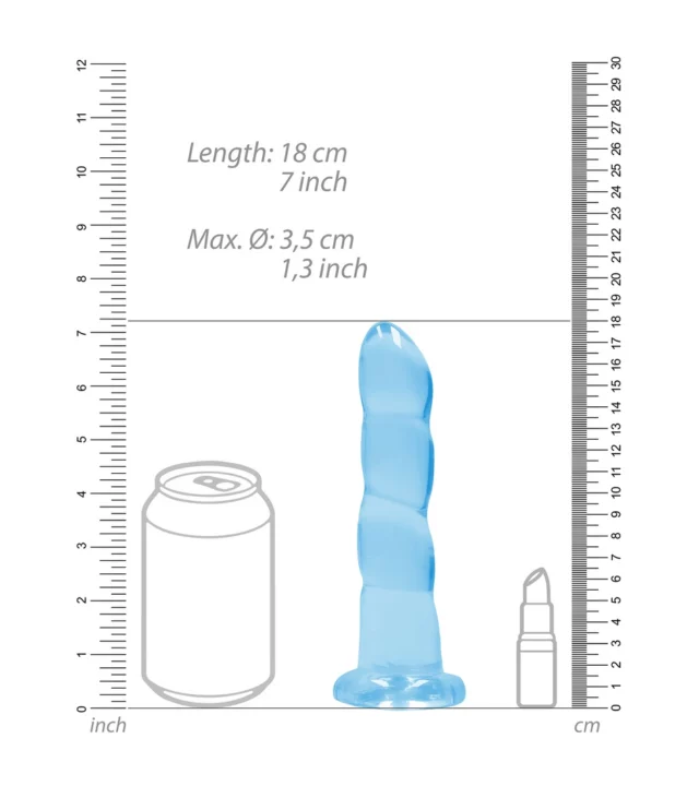 RealRock - Dildo z przyssawką karbowane 17 cm