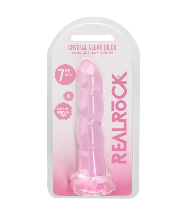 RealRock - Dildo z przyssawką karbowane 17 cm