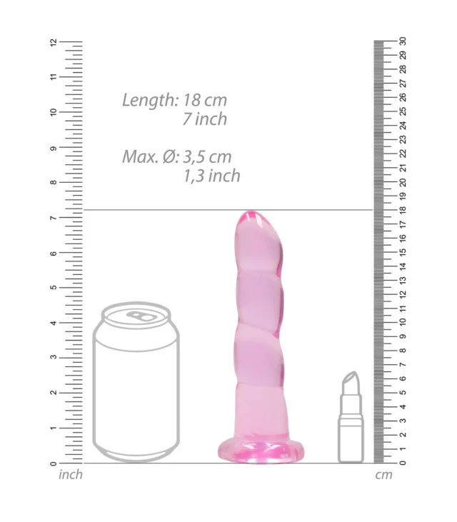 RealRock - Dildo z przyssawką karbowane 17 cm