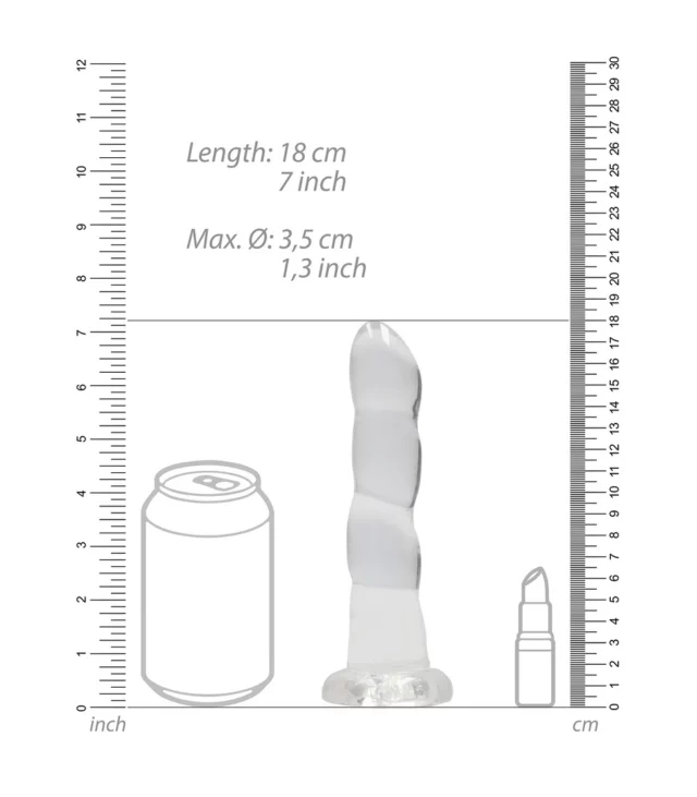 RealRock - Dildo z przyssawką karbowane 17 cm