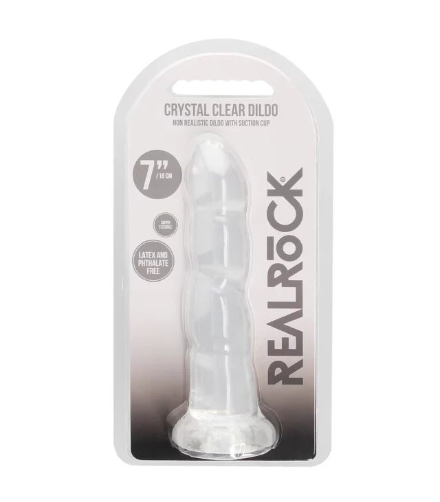 RealRock - Dildo z przyssawką karbowane 17 cm