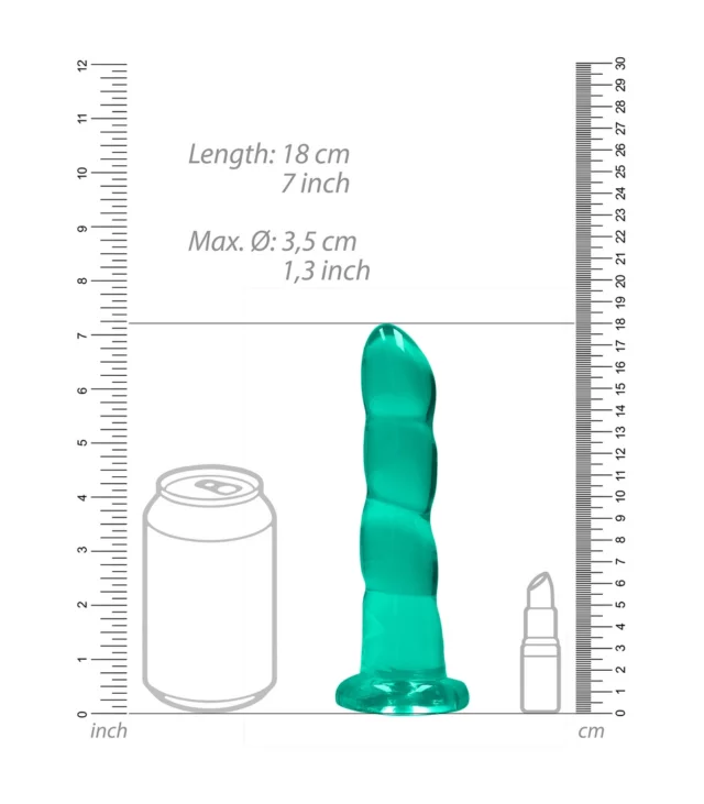 RealRock - Dildo z przyssawką karbowane 17 cm