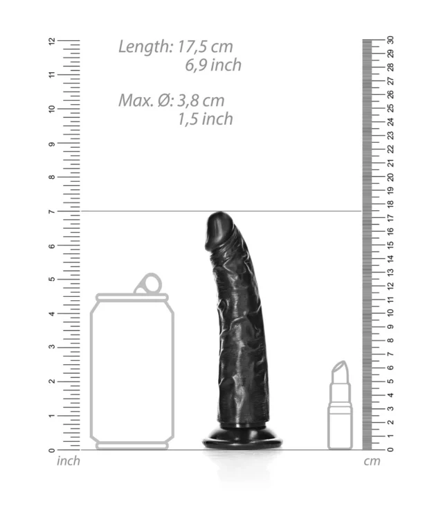 RealRock - Cienkie realistyczne dildo z przyssawką 15,5 cm