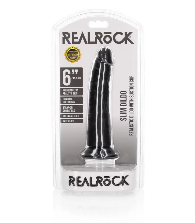 RealRock - Cienkie realistyczne dildo z przyssawką 15,5 cm