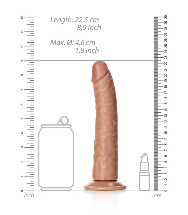 RealRock - Cienkie realistyczne dildo z przyssawką 20,5 cm