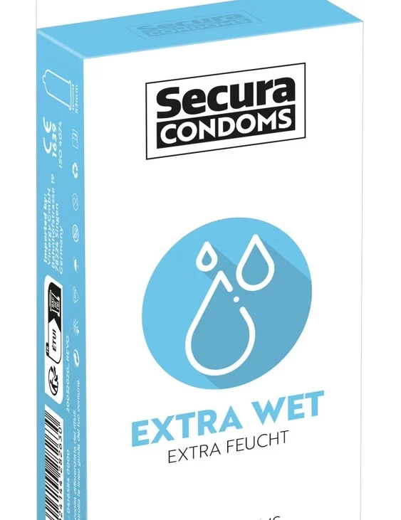 Secura Extra Wet - Prezerwatywy Z Mokrą Powłoką Na Bazie Silikonu 12pcs Box