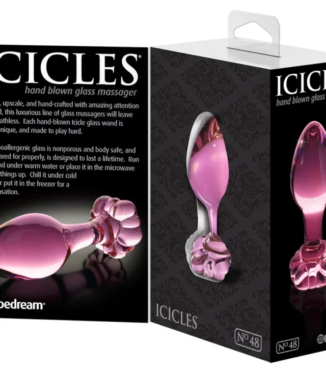 Icicles - Szklany Korek Analny Z Zatyczką W Kształcie Kwiatu