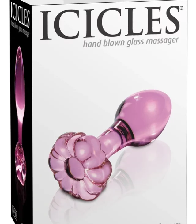 Icicles - Szklany Korek Analny Z Zatyczką W Kształcie Kwiatu