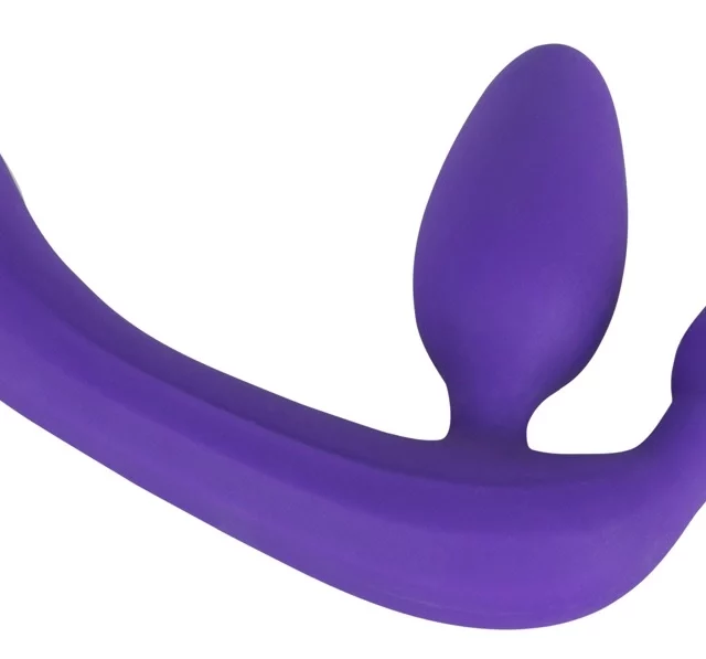 Strapless Strap-On - Dildo Do Dzikich Gier Z 3 Wtyczkami Fioletowy