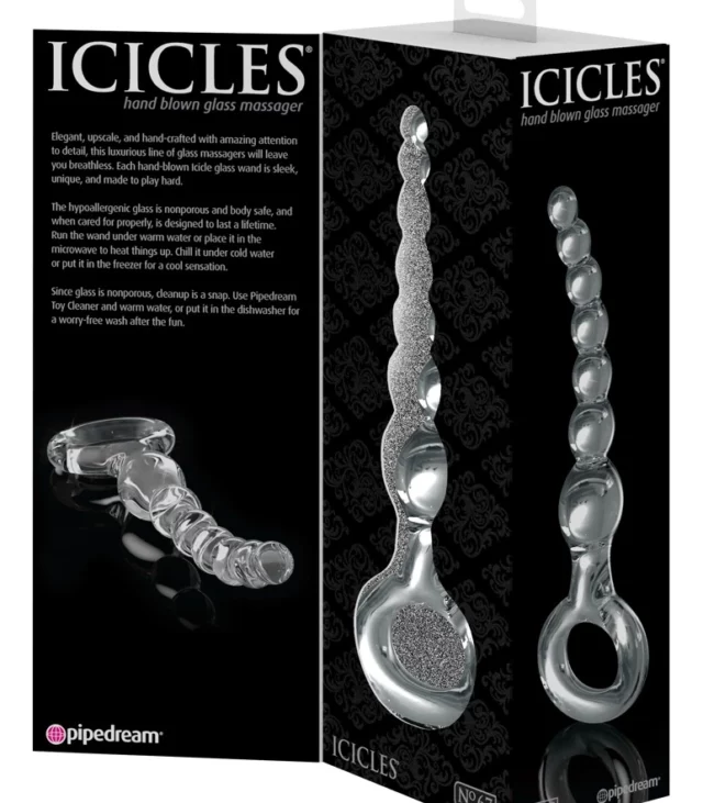 Icicles - Szklane Koraliki Analne Z Uchwytem