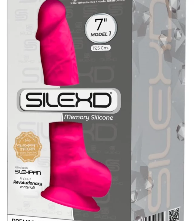 Silexd - Realistyczne Dildo Z Żyłami Żołędziem I Jądrami Różowe 17.5cm