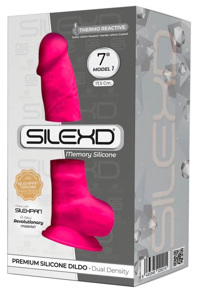 Silexd - Realistyczne Dildo Z Żyłami Żołędziem I Jądrami Różowe 17.5cm