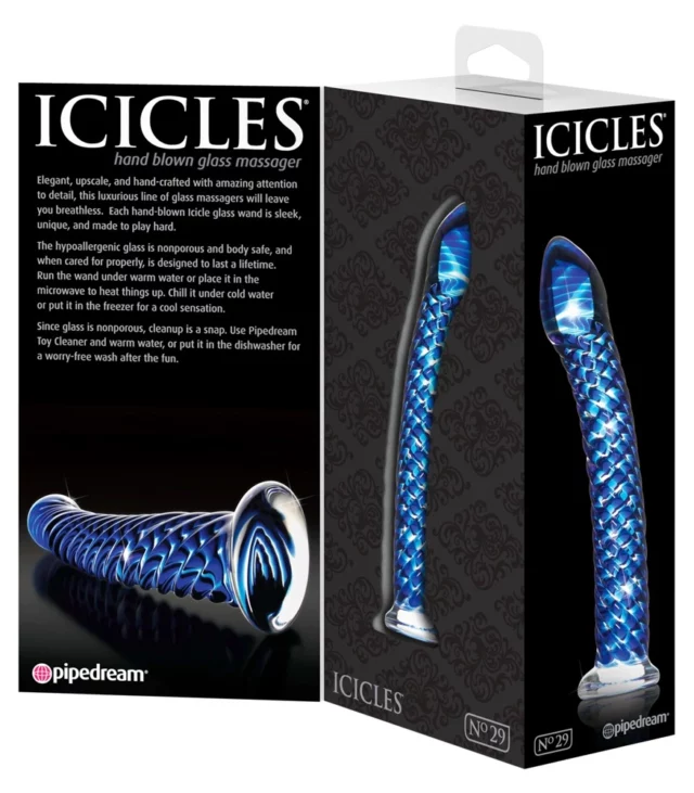 Icicles - Ekskluzywne Zakrzywione Szklane Dildo