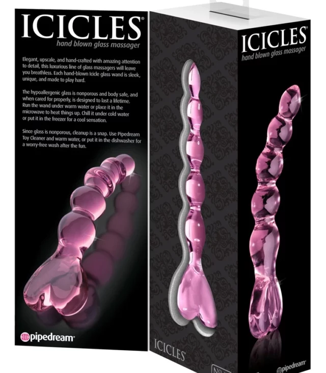 Icicles - Kulkowe Szklane Dildo Z Serduszkiem