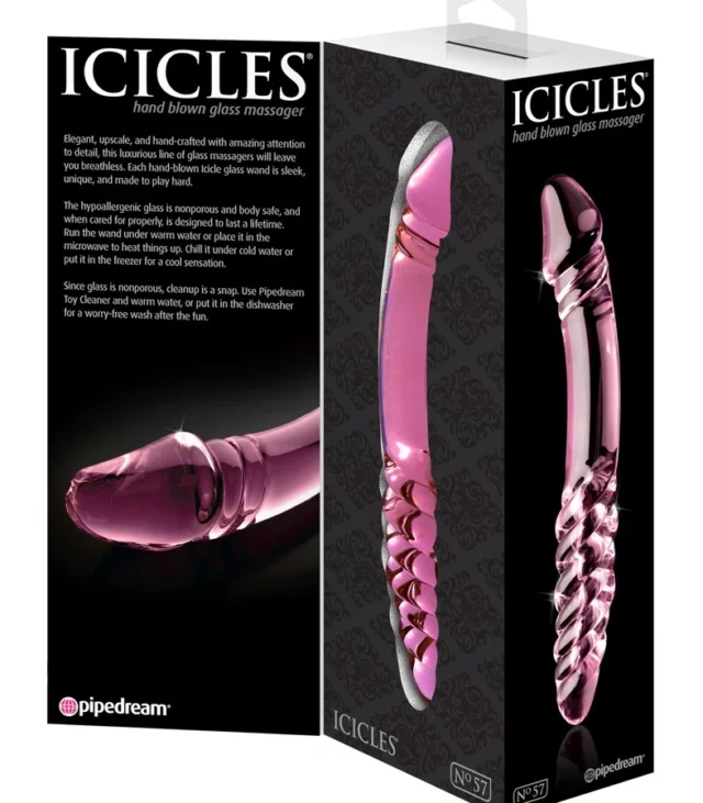 Icicles - Szklane Dildo Z Dwoma Innymi Końcówkami