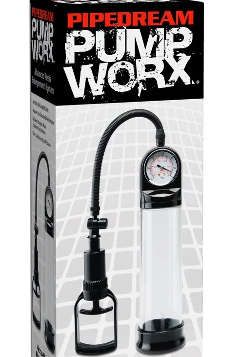 Pump Worx - Przezroczysta Pompka Do Penisa Accu-Meter