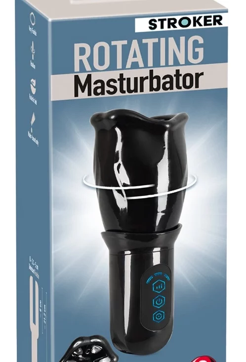 Stroker - Masturbator Z Obrotowym Rękawem W 4 Trybach Czarny