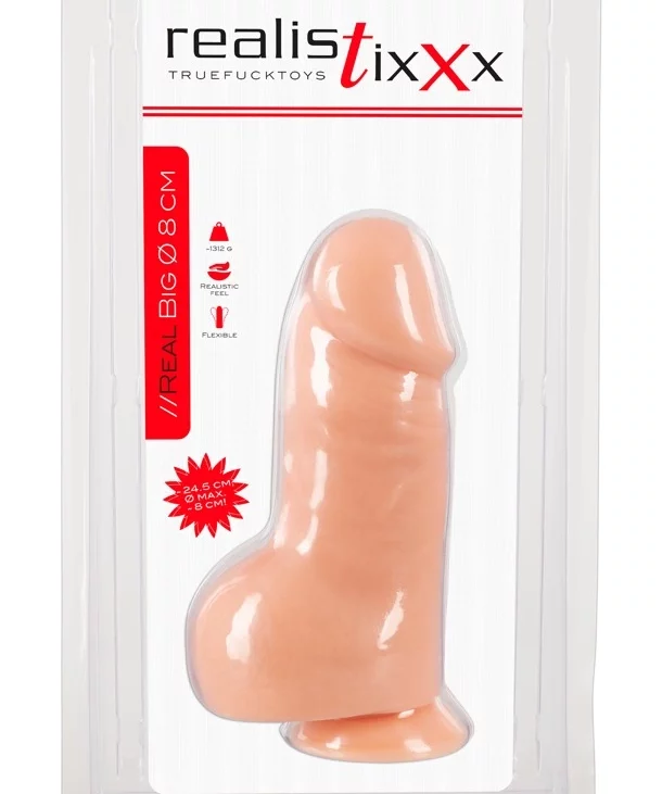 Realistixxx - Naturalne Dildo Z Żyłami Żołędziem I Jądrami 24.5cm