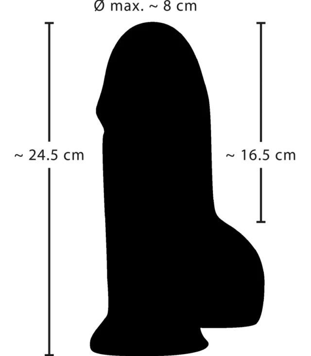 Realistixxx - Naturalne Dildo Z Żyłami Żołędziem I Jądrami 24.5cm