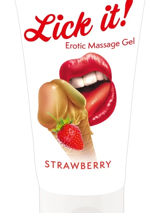 Lick It - Żel Do Erotycznego Masażu Truskawkowy 50ml