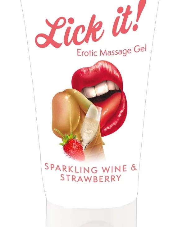 Lick It - Żel Do Erotycznego Masażu Truskawka/Wino 50ml