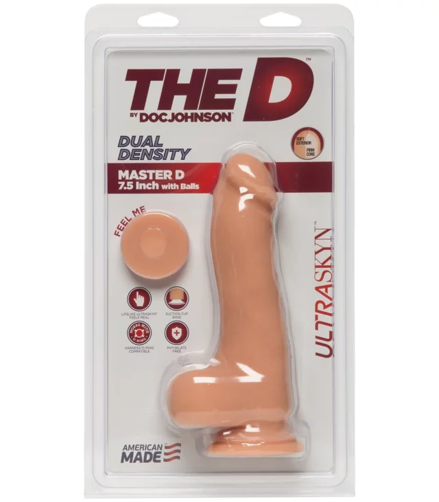 Doc Johnson - Realistyczne dildo z jądrami Master D 19 cm