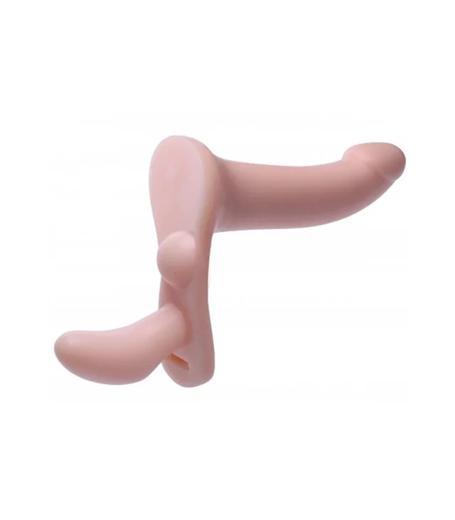 XR Brands - Podwójna Penetracja - Regulowany Pasek Dildo