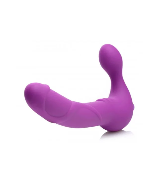 XR Brands - Potrójne, wibrujące, silikonowe dildo bez paska Royal