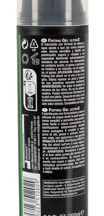 EROS - Silikonowo-Wodny Lubrykant Do Fistingu UltraX 200ml