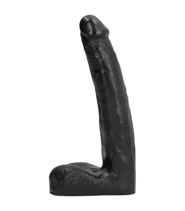 All Black - Dildo, lekko pochylone, 21 cm