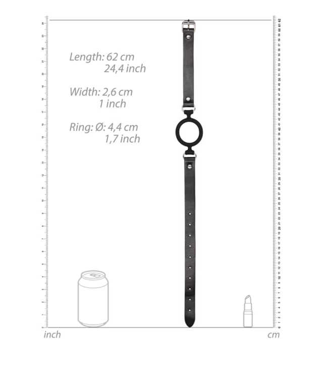 Ouch! - Silikonowy knebel pierścieniowy ze skórzanymi paskami