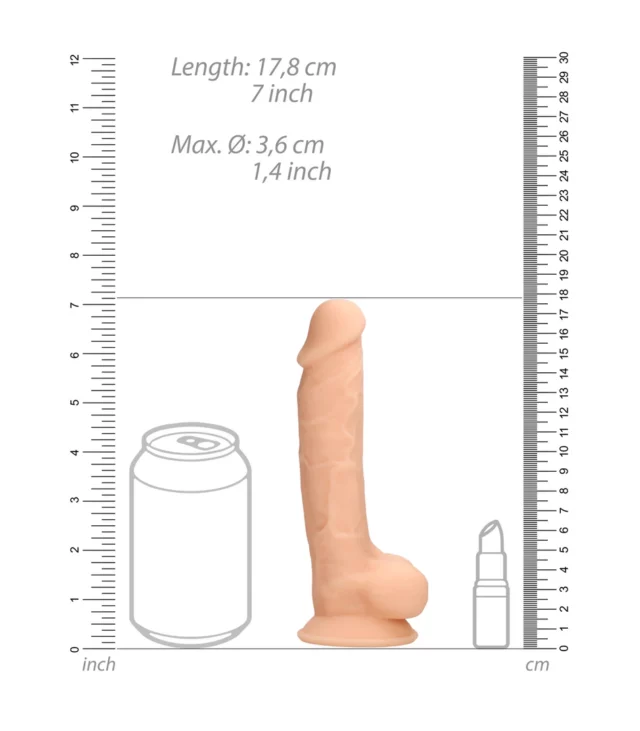 RealRock - Silikonowe dildo z jądrami 18 cm